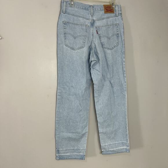 Levis Womens Y2K Style Mid Rise 94s Baggy Wide Leg Jeans Sz 29 Lightwash Skater - Picture 6 of 16